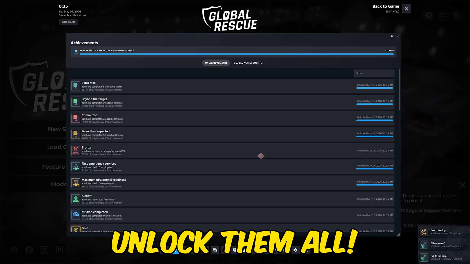 Global Rescue — Achievement Unlocker (screenshot 2)